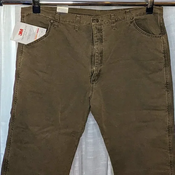Wrangler Jeans Mens Wrangler Thermal Jeans Relaxed Fit 46x32